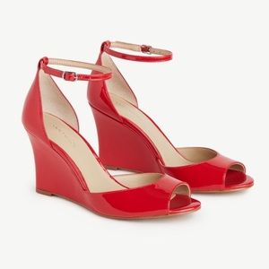 👠  Ann Taylor Dagny Wedge - Red Patent Leather 👠